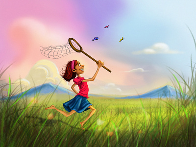 Butterfly Catch design illustration