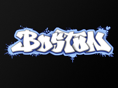 Boston : Graffiti Piece boston characters digital graffiti graffiti illustration letterforms style typography