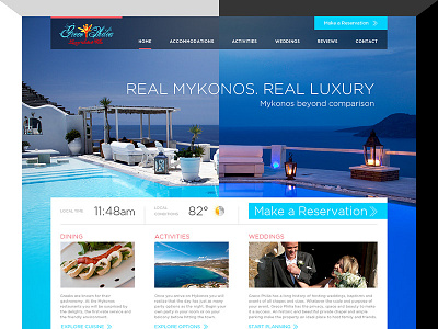 Greco Philia : Home Screen art direction greece interaction design mobile design mykonos tourism travel uiux webdesign website design