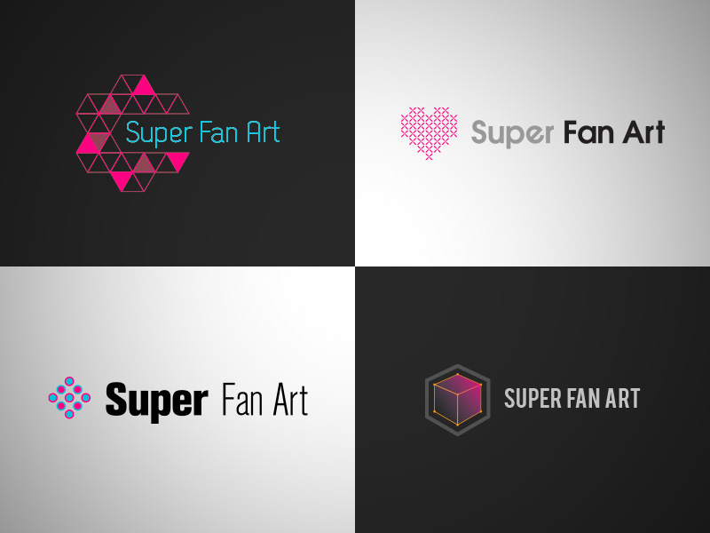 Super Fan Art : Logo Options art direction illustration graphic design branding and identity branding logo design logo