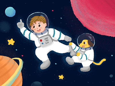 The Space Day illustration lovely animals