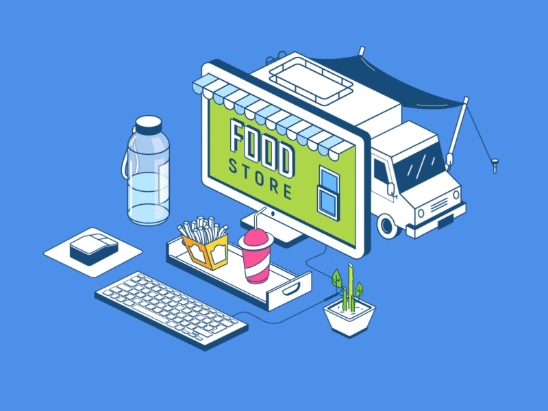 The Food Store 2d 2d animation after effects animation flat design gif illustration motion graphics