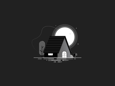 The House Of Shades flat design graphicsdesign house illustration moon moonlight night night mode