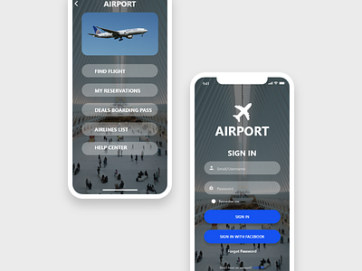 Airport App UI airport app app kit appui mobile app template ui ui ux design ui design user experience design user interface ux