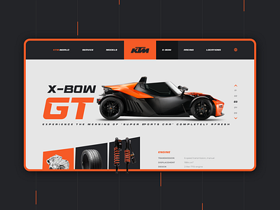 KTM X-BOW GT - Super Sports Car UI Redesign Concept