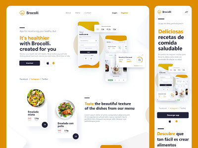 Brocolli - Diet APP app landing branding diet app diet monitoring health health monitor landing landing page ui ui ux ux ui