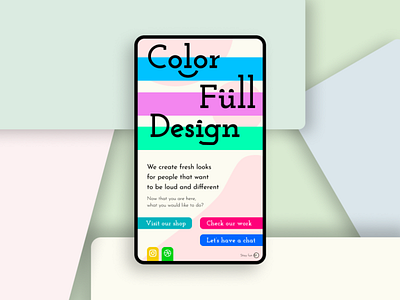 A landing page for a design agency that's vibrant