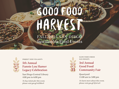 Good Food Harvest Flyer agriculture event flyer food san diego sustainable