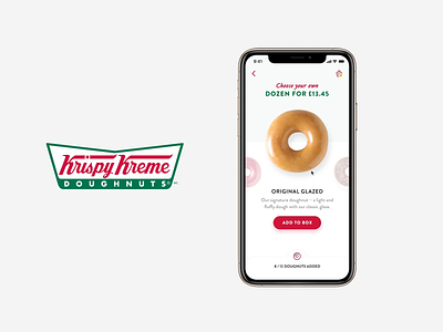 Krispy Kreme - Browsing Doughnuts app design bag basket box browsing checkout design donut doughnut glazed og product design quantity shopping shopping cart ui user interface ux