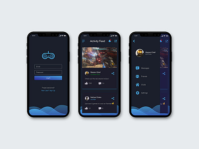 Gamer's Social App Dark Theme