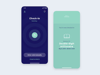 Tally Student Check-in app app design blue design minimal minimalistic mobile mobile design product product design simple sketch ui user experience user interface ux