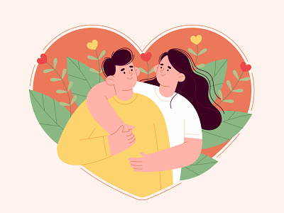 Love character character design character illustration couple cute flat design illustration love mobile people print typogaphy ui vector vector illustration web design