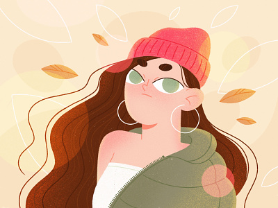 Autumn Outfit autumn character character design character illustration colorful fall girl illustration leaves outfit portrait procreate ui woman woman illustration