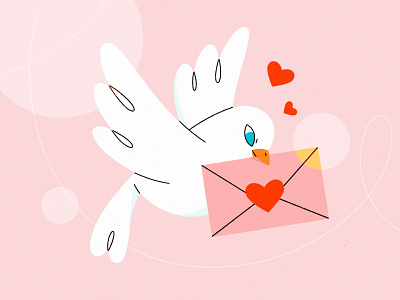 Be my Valentine! 2d bird character character design character illustration cute dove illustration love message procreate st valentines day valentine