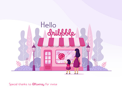 Hello Dribbble! debut dribbble hello illustration invite new player vector