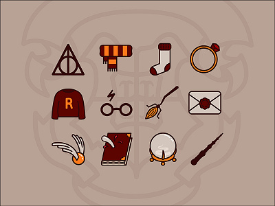 Harry Potter icons harry potter hogwards icons vector