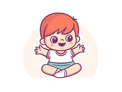 Happy Kid adorable boy charachter design child children cute happy illustration kid logo logotype mascot vector