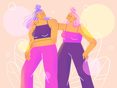 Twins character character design design friends friendship girl illustration people procreate sisters ui vector