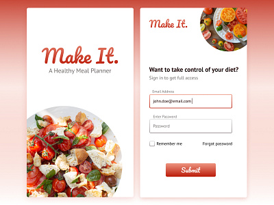 Make It - Sign In Page on Mobile design food login mobile mobile app mobile design sign in sign up