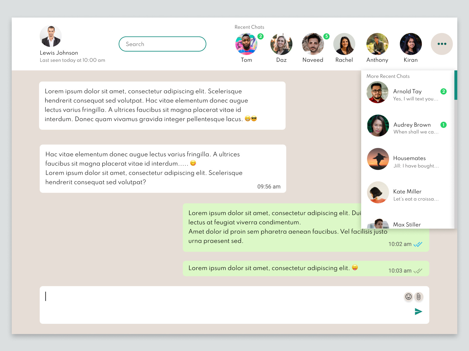 Chat Window - Whatsapp Web Reimagined by Kavya on Dribbble