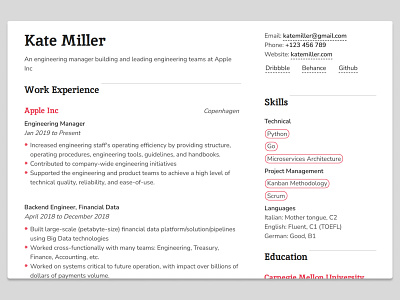 Resume Design - Indus