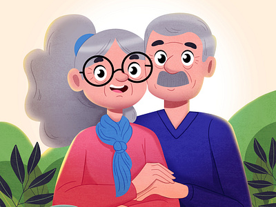 World Senior citizens day art character design design digital art illustration sketch