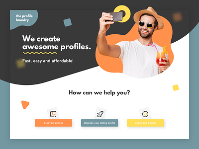 🤳 Profile Laundry - Concept Design for Dating Tips Website concept concept design date dating datingapp design profile profile photo tips ui web web design webdesign