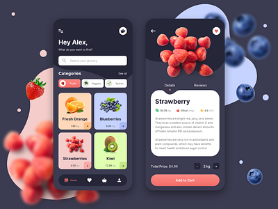 🍒 Grocery Shop Mobile App Design app design concept concept app concept design design fruits grocery ios design mobile mobile design shop shopping veggies