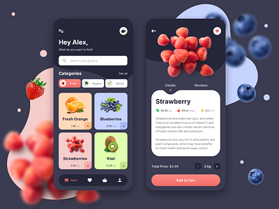 🍒 Grocery Shop Mobile App Design