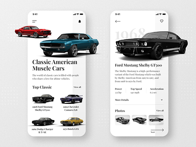 🚘 Classic American Cars App Design