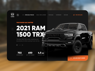 ♈ Dodge Ram - Auto Dealer Website Concept auto auto dealer branding car car website concept design dealer website dodge dodge ram ram trucks ui design web web design website