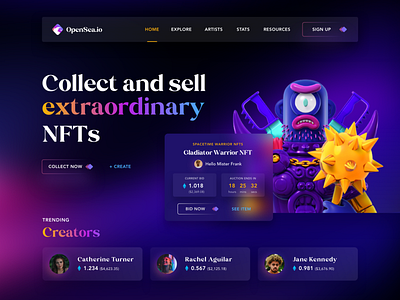 💎 NFT Marketplace Website Concept concept concept design design concept marketplace monsters nft nft marketplace nfts web web design website website design