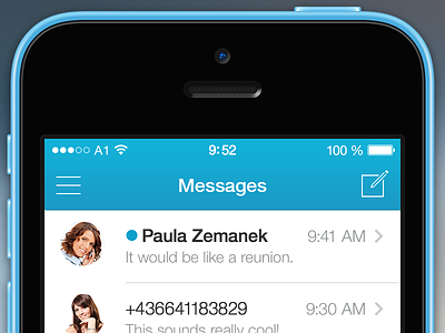 mysms for iOS 7 - Message Overview ios 7 ios7 list messages messaging mysms