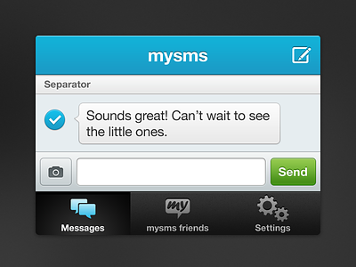 mysms 3.0 iPhone UI app bubbles chat ios iphone mysms navbar sms ui