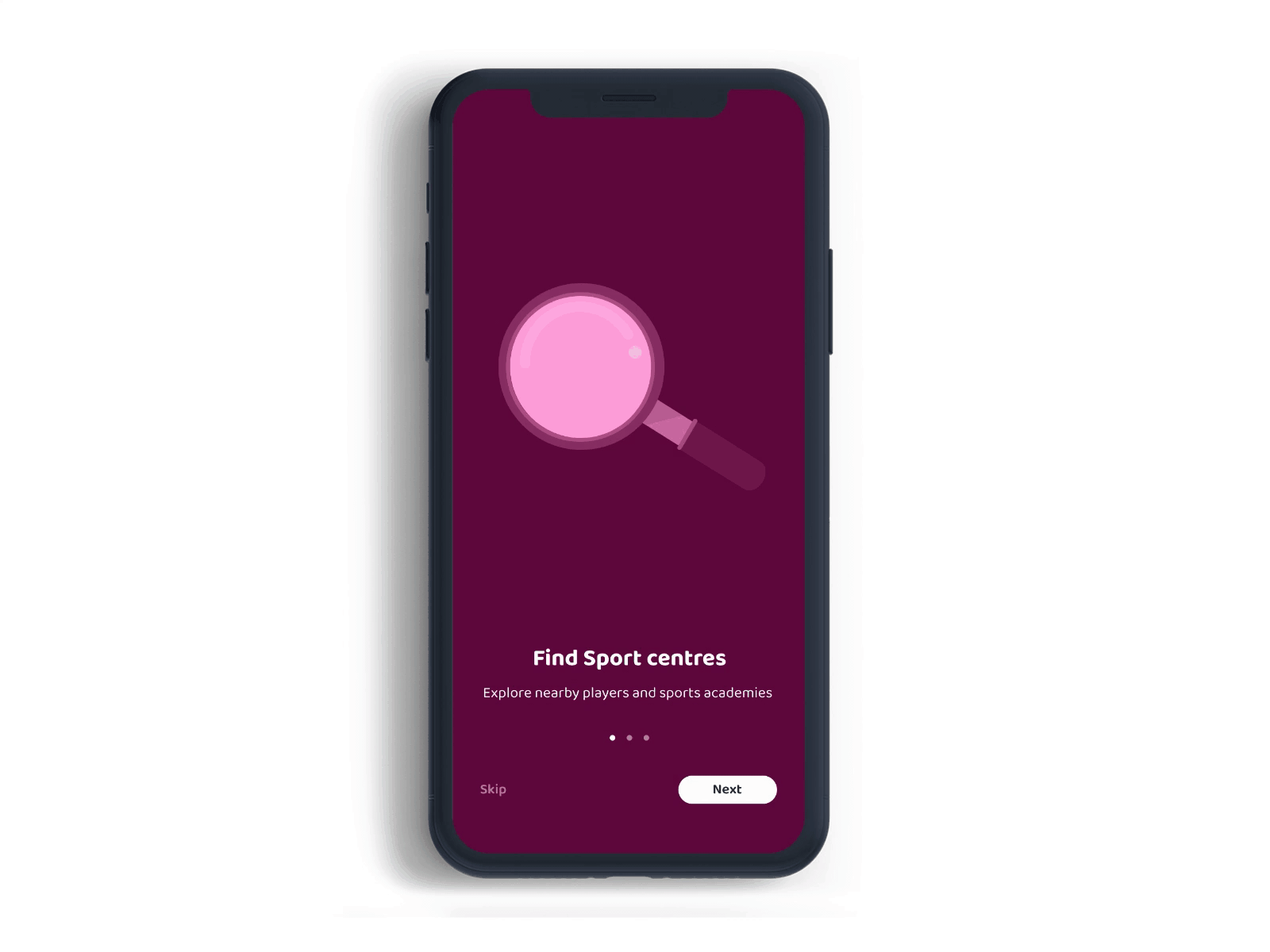 A simple Onboarding for a Sports Event App | Adobe Xd animation app design illustration interaction microintercation minimal ui ux