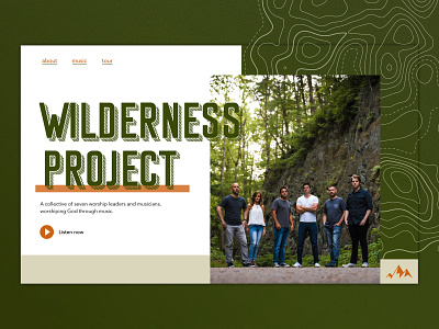 Wilderness Project Music Landing Page band branding design music ui