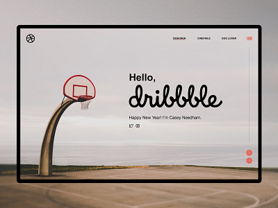 Hello, Dribbble basketball debut design first shot ui unsplash web design