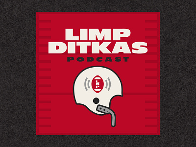 Limp Ditkas Podcast branding football illustration logo ncaa nfl podcast typography vector