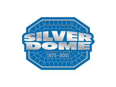 Silverdome detroit football lions logo nfl stadium typography v vector