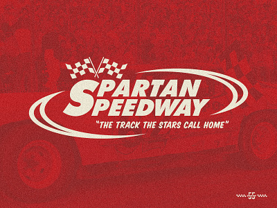 Spartan Speedway auto racing logo short track stock cars vector