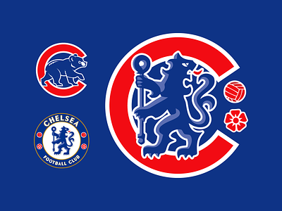 Chicago Cubs x Chelsea FC baseball branding chelsea fc chicago cubs football logo mlb premier league soccer vector