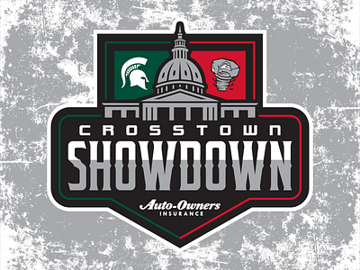 Crosstown Showdown baseball logo lugnuts michigan state spartans