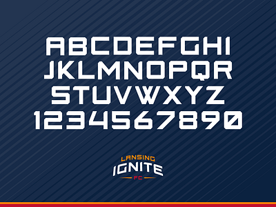 Lansing Ignite FC Typeface type design