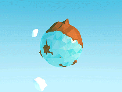 Low Poly Animation Tryout 3d animated animation gif low poly render space stars water