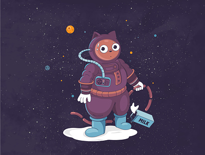 space 2d cat character character design illustration vector дизайн иллюстрация рисунки характер