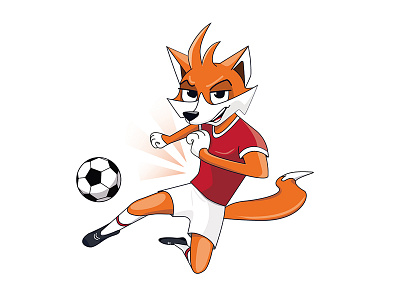 Fox character football illustration print team