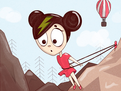 Rock climber 2d character creative design girl character illustration love mountains vector характер