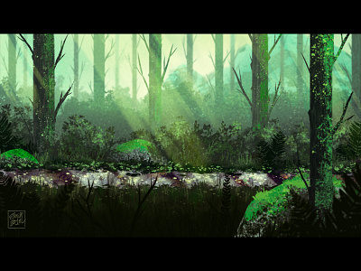 Forest Path Concept Art concept art forest game art illustration trees