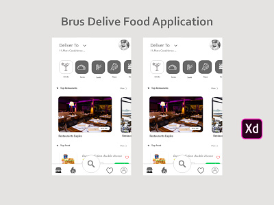 Brus Delive Food Application app design illustration ui