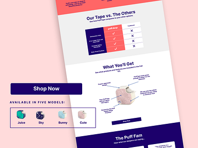 Puff Sleep branding cpg dtc landing page landing pages